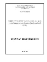 Nghiên cứu giải pháp nâng cao hiệu quả quản trị chất lượng tại công ty cổ phần quốc tế sơn hà    