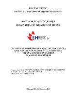 Các nhân tố ảnh hưởng đến động lực học tập của sinh viên chuyên ngành kế toán   kiểm toán trường đại học công nghiệp tp  hồ chí minh 