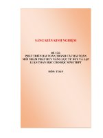 SKKN phát triển bài toán thành các bài toán mới nhằm phát huy năng lực tư duy và lập luận toán học cho học sinh THPT 