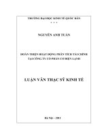 LUẬN VĂN THẠC SỸ - HOÀN THIỆN HOẠT ĐỘNG PHÂN TÍCH TÀI CHÍNH TẠI CÔNG TY CỔ PHẦN CƠ ĐIỆN LẠNH