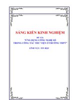 SKKN ứng dụng công nghệ số trong công tác thư viện ở trường THPT 