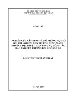 Nghiên cứu xây dựng và mô phỏng một số bài thí nghiệm điện tử, ứng dụng mạch khuếch đại thuật toán phục vụ công tác đào tạo của trường đại học sao đỏ    
