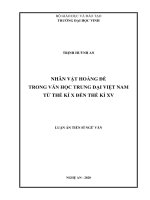 Nhân vật hoàng đế trong văn học trung đại việt nam từ thế kỉ x đến thế kỉ XV 
