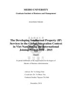 The developing intellectual property (ip)  services in the global integration context  in viet nam during the international  joining period 2010   2015 