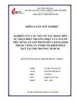 Nghiên cứu các yếu tố tác động đến sự nhận biết thương hiệu của người tiêu dùng về sản phẩm đèn led kaiser thuộc công ty tnhh tm khởi phát đạt tại thị trường tp hcm 