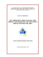 Quá trình phát triển của giáo dục phổ thông ở thành phố hồ chí minh trong thời kỳ đổi mới (1986   2005)     
