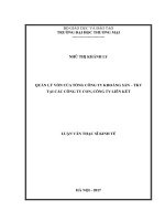 (Luận văn thạc sĩ) Quản lý vốn của Tổng công ty Khoáng sản  TKV tại các công ty con, công ty liên kết