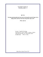 SKKN sử dụng phương pháp dạy học dự án tích hợp liên môn kết hợp với sử dụng di sản văn hóa việt nam trong môn lịch sử 10 