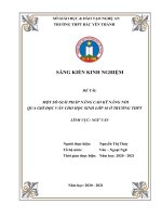 SKKN một số giải pháp nâng cao kĩ năng nói qua giờ đọc văn cho học sinh lớp 10 ở trường THPT 