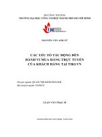 Các yếu tố tác động đến hành vi mua hàng trực tuyến của khách hàng tại tiki vn 