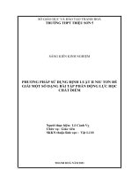 PHƯƠNG PHÁP sử DỤNG ĐỊNH LUẬT II NIU tơn để GIẢI một số DẠNG bài tập PHẦN ĐỘNG lực học CHẤT điểm 