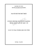 Sử dụng phương pháp deep learning trong nhận dạng dữ liệu y tế 