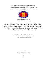 ẢNH HƯỞNG CỦA VIỆC LÀM THÊM ĐẾN QUÁ TRÌNH HỌC TẬP CỦA SINH VIÊN