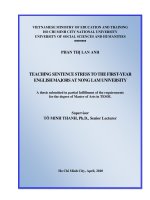 Teaching sentence stress to the first year english majors at nong lam university    m a   60 14 10  