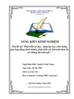 SKKN phát triển tư duy,  năng lực học sinh thông qua hoạt động hình thành, phát triển các bài toán hàm ẩn từ những bài toán gốc 