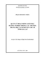 Quản lý hoạt động giáo dục hướng nghiệp trong các trường trung học cơ sở huyện chư sê, tỉnh gia lai 