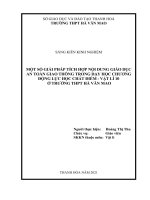 Một số giải pháp tích hợp nội dung giáo dục an toàn giao thông trong dạy học chương động lực học chất điểm   vật lí 10 ở trường THPT hà văn mao 
