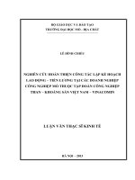 Nghiên cứu hoàn thiện công tác lập kế hoạch lao động   tiền lương tại các doanh nghiệp công nghiệp mỏ thuộc tập đoàn công nghiệp than   khoáng sản việt nam   vinacomin    