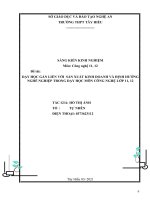 SKKN dạy học gắn liền với sản xuất kinh doanh và định hướng nghề nghiệp trong dạy học môn công nghệ lớp 11, 12 