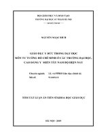 Tóm tắt luận án tiến sĩ khoa học giáo dục giáo dục y đức trong dạy học môn tư tưởng hồ chí minh ở các trường đại học, cao đẳng y miền tây nam bộ hiện nay 