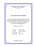 SKKN vận dụng mô hình dạy học kết hợp (blended learning   hướng dẫn trực tuyến và dạy học đối mặt) trong dạy đọc hiểu văn bản văn chương lớp 12 