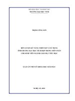 Luận án Tiến sĩ Khoa học Giáo dục: Rèn luyện kỹ năng thiết kế và sử dụng tình huống dạy học tích hợp trong môn Toán cho sinh viên ngành Giáo dục tiểu học