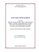 Thiết  kếchủđềdạy  học “virut và bệnh  truyền  nhiễm” –sinh  học  10  theo hình  thức  tổchức  hoạt động  trảinghiệm  nhằm  phát  triển năng lực  giao  tiếp cho học sinh THPT 