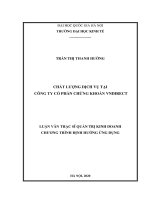 Luận văn Thạc sĩ Quản trị kinh doanh: Chất lượng dịch vụ tại Công ty cổ phần Chứng khoán VNDIRECT