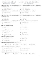 Đề cương ôn tập giữa học kì 2 môn Toán lớp 12 năm 2020-2021 - Trường THPT Phú Bài