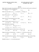 Đề cương ôn tập học kì 2 môn Toán lớp 12 năm 2019-2020 - Trường THPT Bắc Thăng Long