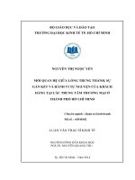 Luận văn Thạc sĩ Kinh tế: Mối quan hệ giữa lòng trung thành của khách hàng, sự gắn kết khách hàng và hành vi tự nguyện của khách hàng tại Trung tâm thương mại ở Thành phố Hồ Chí