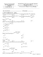ĐỀ GIỮA KÌ II- MÔN TOÁN 11 (ĐỀ 1) NĂM HỌC 2020-2021 | Trường THPT Đoàn Thượng
