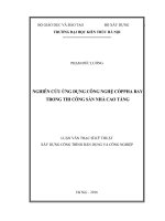 Tóm tắt Luận văn Thạc sĩ Kỹ thuật xây dựng công trình dân dụng và công nghiệp: Nghiên cứu ứng dụng công nghệ cốppha bay trong thi công sàn nhà cao tầng