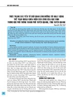 Thực trạng các yếu tố chủ quan ảnh hưởng tới hoạt động thể thao ngoại khóa môn Cầu lông của học sinh trung học phổ thông thành phố Tuyên Quang, tỉnh Tuyên Quang