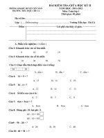 Bai thi toan giua HKII lop 1