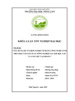 Xây dựng đề án khởi nghiệp áp dụng công nghệ tưới nhỏ giọt vào sản xuất nông nghiệp sau khi học tập và làm việc tại israel 