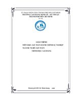 Giáo trình Kế toán hành chính sự nghiệp (Nghề: Kế toán) - CĐ Kinh tế Kỹ thuật TP.HCM