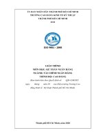 Giáo trình Kế toán ngân hàng (Nghề: Tài chính ngân hàng) - CĐ Kinh tế Kỹ thuật TP.HCM