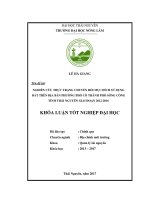 Nghiên cứu thực trạng chuyển đổi mục đích sử dụng đất trên địa bàn phường phố cò thành phố sông công tỉnh thái nguyên giai đoạn 2012 2016 