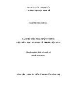 Tóm tắt Luận án Tiến sĩ Kinh tế chính trị: Vai trò của nhà nước trong việc đảm bảo an sinh xã hội ở Việt Nam