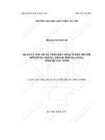 Tóm tắt Luận văn Thạc sĩ Quản lý đô thị và công trình: Quản lý xây dựng theo quy hoạch khu đô thị mới Hùng Thắng, thành phố Hạ Long, tỉnh Quảng Ninh