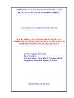 Using some vietnamese folk games to motivate students of grade 4 at ngoc khe II primary school in english lessons 