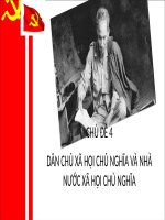 DÂN CHỦ XÃ HỘI CHỦ NGHĨA VÀ NHÀ NƯỚC XÃ HỘI CHỦ NGHĨA