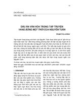 Dấu ấn văn hóa trong tập truyện vang bóng một thời của Nguyễn Tuân