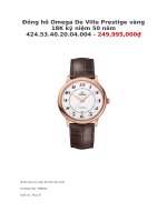 Đồng hồ omega de ville prestige vàng 18k kỷ niệm 50 năm 424 53 40 20 04 004   249,995,000₫