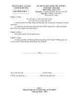 De goi y dap an Tuyen sinh vao 10 THPT tinh HaiDuong mon Ngu van