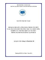 Luận văn Thạc sĩ Kinh tế: Mối quan hệ giữa công bằng trong tổ chức và sự hài lòng trong công việc của nhân viên - Nghiên  cứu trường hợp các tổ chức trong ngành Ngân hàng tại TP.HC