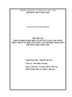 Một số biện pháp rèn luyện kỹ năng lập công thức phân tử hợp chất hữu cơ cho học sinh lớp 9 trường THCS tiến lộc 