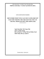 Một số biện pháp nâng cao chất lượng đội ngũ giáo viên trường tiểu học đáp ứng yêu cầu chương trình giáo dục phổ thông 2018 