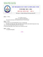 Đề thi tuyển vào lớp mũi nhọn_Chất lượng cao (Môn Ngữ văn 6) - Các lớp mũi nhọn_Chất lượng cao - Lê Xuân Long - E-Learning, Website trường THCS Suối Ngô, Tân Châu, Tây Ninh